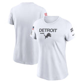 Women's Detroit Lions White 2024 Salute To Service Legend Performance T-Shirt