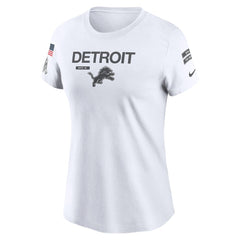 Women's Detroit Lions White 2024 Salute To Service Legend Performance T-Shirt