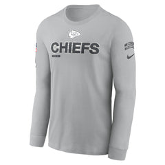 Men's Kansas City Chiefs Gray 2024 Salute To Service Long Sleeve T-Shirt
