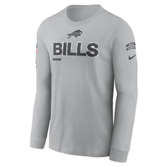 Men's Buffalo Bills Gray 2024 Salute To Service Long Sleeve T-Shirt