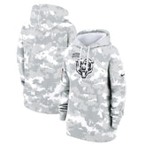 Women's Chicago Bears Arctic Camo 2024 Salute To Service Club Fleece Pullover Hoodie