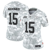 Women's Kansas City Chiefs Patrick Mahomes Arctic Camo 2024 Salute to Service Limited Jersey