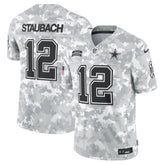 Men's Dallas Cowboys Roger Staubach Arctic Camo 2024 Salute to Service Retired Player Limited Jersey