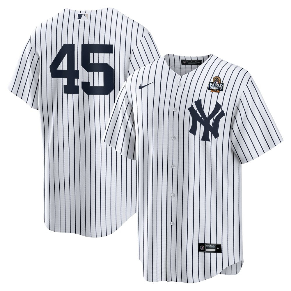 Men's New York Yankees Gerrit Cole White 2024 World Series Home Replica Player Jersey