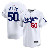 Men's Los Angeles Dodgers Mookie Betts White 2024 World Series Champions Home Limited Player Jersey