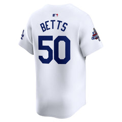 Men's Los Angeles Dodgers Mookie Betts White 2024 World Series Champions Home Limited Player Jersey