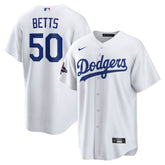 Men's Los Angeles Dodgers Mookie Betts White 2024 World Series Champions Big &Tall Replica Player Jersey