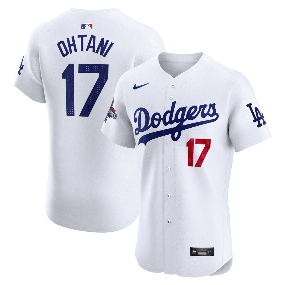 Men's Los Angeles Dodgers Shohei Ohtani White 2024 World Series Champions Home Elite Player Jersey