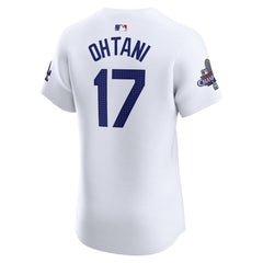 Men's Los Angeles Dodgers Shohei Ohtani White 2024 World Series Champions Home Elite Player Jersey