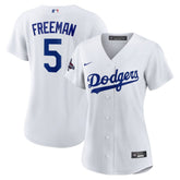 Women's Los Angeles Dodgers Freddie Freeman White 2024 World Series Champions Home Replica Player Jersey