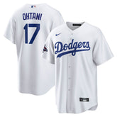 Men's Los Angeles Dodgers Shohei Ohtani White 2024 World Series Champions Big &Tall Replica Player Jersey