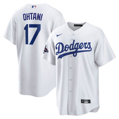 Men's Los Angeles Dodgers Shohei Ohtani White 2024 World Series Champions Big &Tall Replica Player Jersey