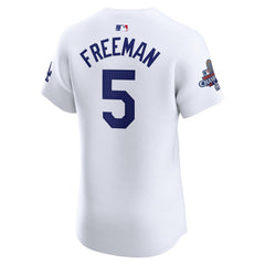 Men's Los Angeles Dodgers Freddie Freeman White 2024 World Series Champions Home Elite Player Jersey