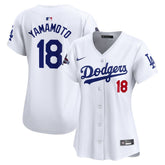 Women's Los Angeles Dodgers Yoshinobu Yamamoto White 2024 World Series Champions Home Limited Player Jersey