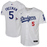 Youth Los Angeles Dodgers Freddie Freeman White 2024 World Series Champions Limited Player Jersey