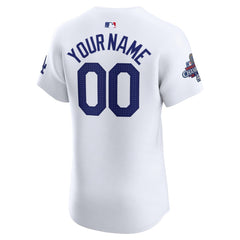 Men's Los Angeles Dodgers White 2024 World Series Champions Home Elite Custom Jersey