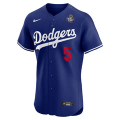 Men's Los Angeles Dodgers Freddie Freeman Royal 2024 World Series Alternate Elite Player Jersey