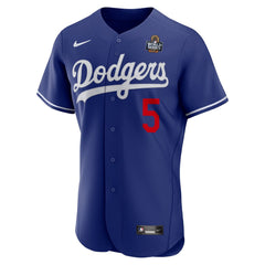 Men's Los Angeles Dodgers Freddie Freeman Royal 2024 World Series Alternate Authentic Player Jersey