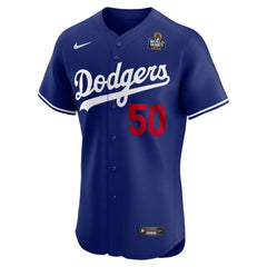Men's Los Angeles Dodgers Mookie Betts Royal 2024 World Series Alternate Elite Player Jersey