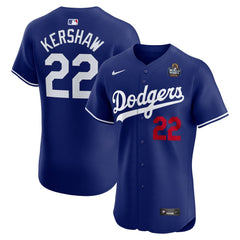 Men's Los Angeles Dodgers Clayton Kershaw Royal 2024 World Series Alternate Elite Player Jersey