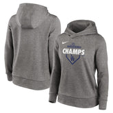 Women's Los Angeles Dodgers Dark Heather Gray 2024 World Series Champions Lockup Pullover Hoodie