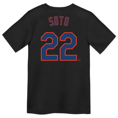 Youth New York Mets Juan Soto Black Name & Number T-Shirt