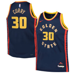 Youth Golden State Warriors Stephen Curry Navy 2024/25 Swingman Player Jersey - City Edition
