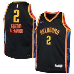 Youth Oklahoma City Thunder Shai Gilgeous-Alexander Black 2024/25 Swingman Player Jersey - City Edition