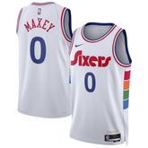 Unisex Philadelphia 76ers Tyrese Maxey White 2024/25 Swingman Player Jersey - City Edition