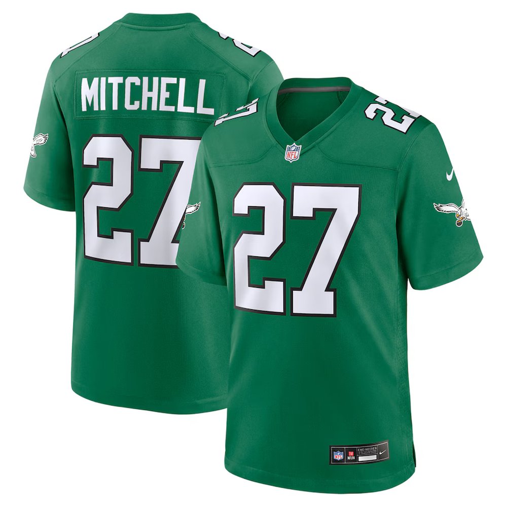 Youth Quinyon Mitchell Kelly Green Philadelphia Eagles Alternate Game Jersey