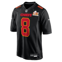 Men's Kansas City Chiefs DeAndre Hopkins Carbon Black Super Bowl LIX Fashion Game Jersey