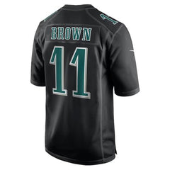 Men's Philadelphia Eagles A.J. Brown Carbon Black Super Bowl LIX Fashion Game Player Jersey