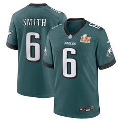 Men's Philadelphia Eagles DeVonta Smith Midnight Green Super Bowl LIX Game Player Jersey