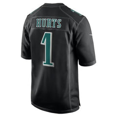 Men's Philadelphia Eagles Jalen Hurts Carbon Black Super Bowl LIX Fashion Game Player Jersey