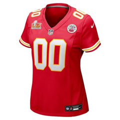 Women's Kansas City Chiefs Red Super Bowl LIX Custom Game Jersey