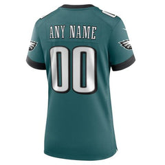 Women's Philadelphia Eagles Midnight Green Super Bowl LIX Custom Game Jersey