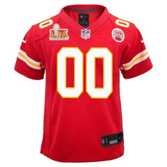 Youth Kansas City Chiefs Red Super Bowl LIX Custom Team Game Jersey