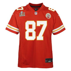 Youth Kansas City Chiefs Travis Kelce Red Super Bowl LIX Game Player Jersey