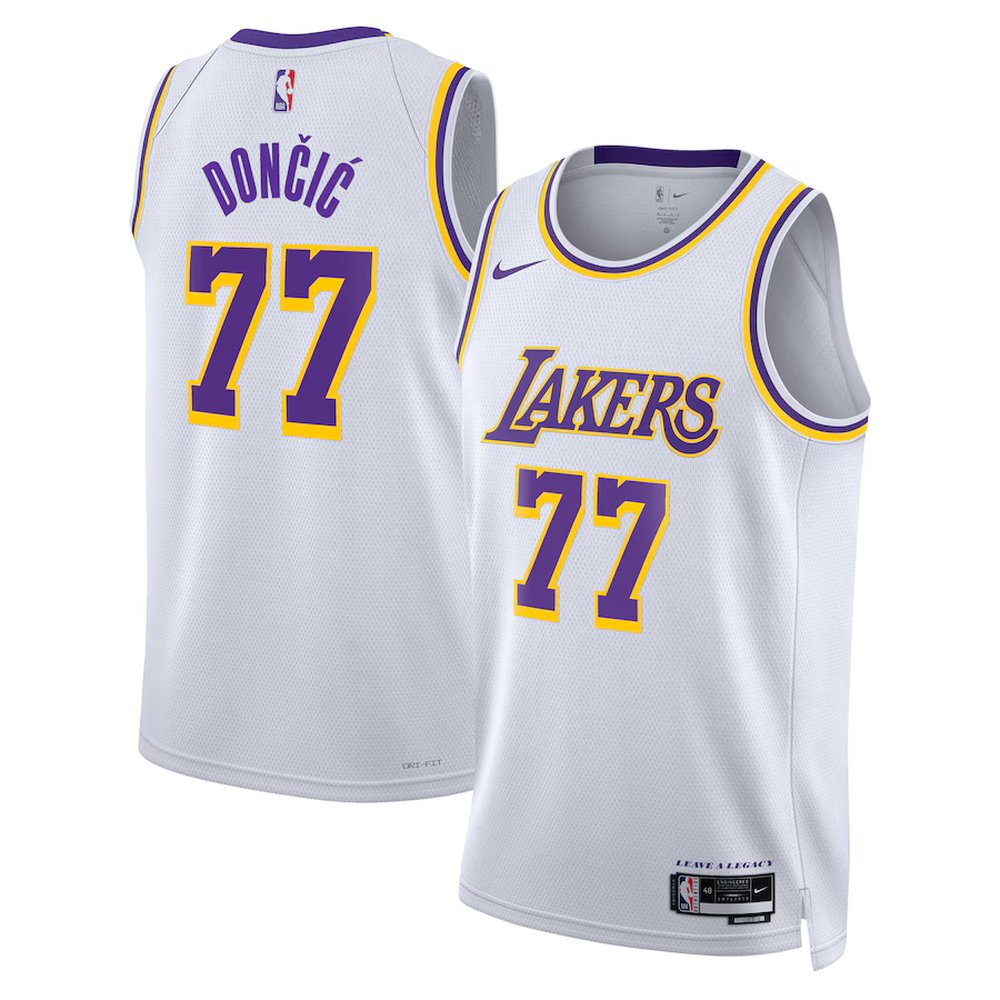 Unisex Los Angeles Lakers Luka Doncic Jordan Brand White Swingman Jersey - Statement Edition
