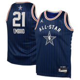 Youth #21 Joel Embiid Jordan Brand Navy 2024 NBA All-Star Game Swingman Jersey