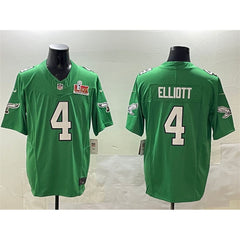 Men's Philadelphia Eagles #4 Jake Elliott Green 2025 Super Bowl LIX Patch F.U.S.E. Throwback Vapor Untouchable Limited Stitched Football Jersey