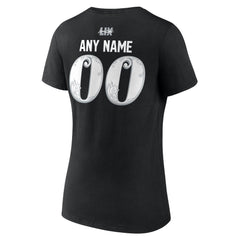 Women's Philadelphia Eagles Black Super Bowl LIX Champions Custom Name & Number V-Neck T-Shirt