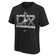 Youth Philadelphia Eagles Black Super Bowl LIX Champions T-Shirt