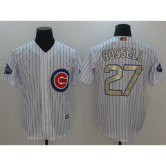 Youth Chicago Cubs #27 Addison Russell White 2017 Gold Program Cool Base Stitched MLB Jersey
