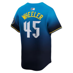 Men's Philadelphia Phillies #45 Zack Wheeler Blue 2024 City Connect Limited Player Jersey