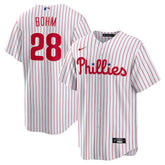 Men's Philadelphia Phillies #28 Alec Bohm White Replica Player Jersey