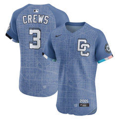 Youth Washington Nationals #3 Dylan Crews Blue 2025 City Connect Elite Jersey