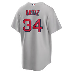 Men's Boston Red Sox #34 David Ortiz Gray Road Replica Player Jersey