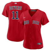 Women's Boston Red Sox #11 Rafael Devers Red Alternate Replica Player Jersey