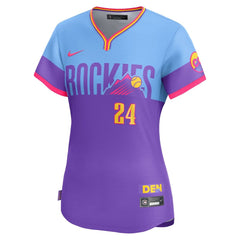 Women's Colorado Rockies #24 Ryan McMahon Purple/Light Blue 2025 City Connect Limited Player Jersey